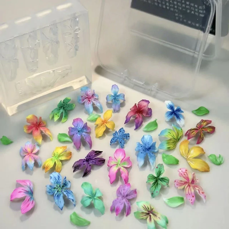 Resin Art Templates Free - 3D Flowers Nail Mold DIY Silicone