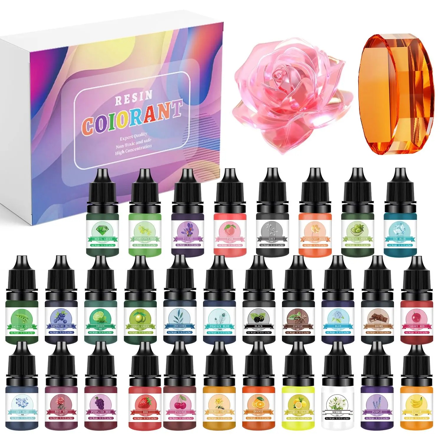 Resin Art Letters - 30Colors 5ml Epoxy Resin Pigment Kits