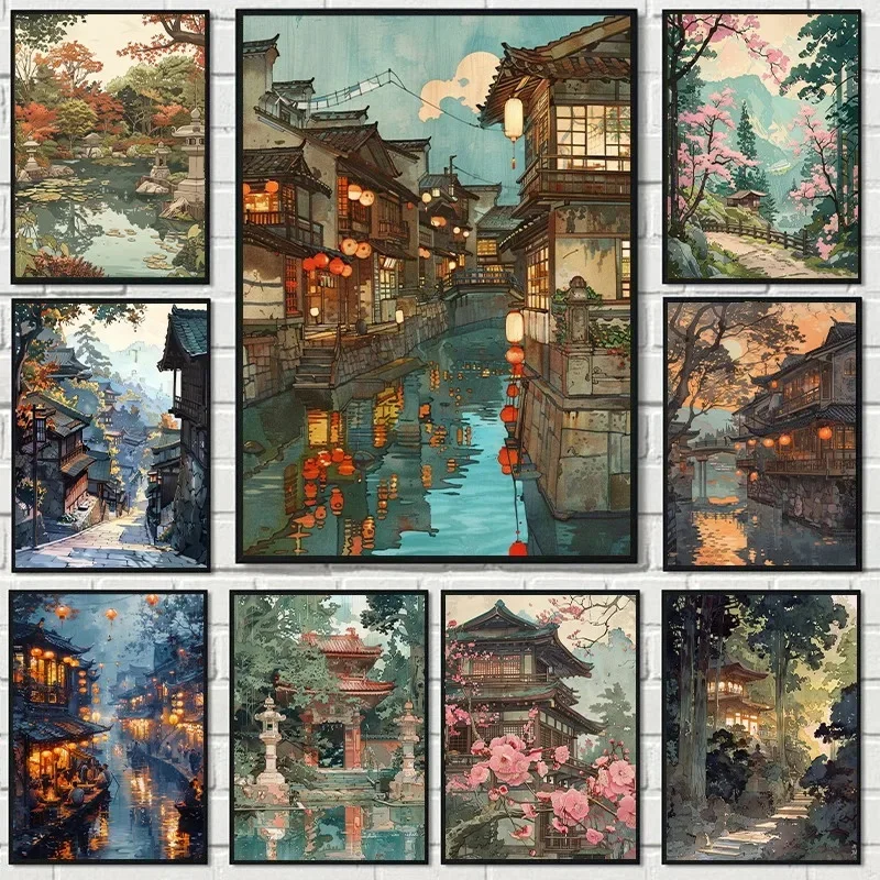 Resin Art And Deco - Vintage Hiroshi Yoshida Inspired Poster Traditional