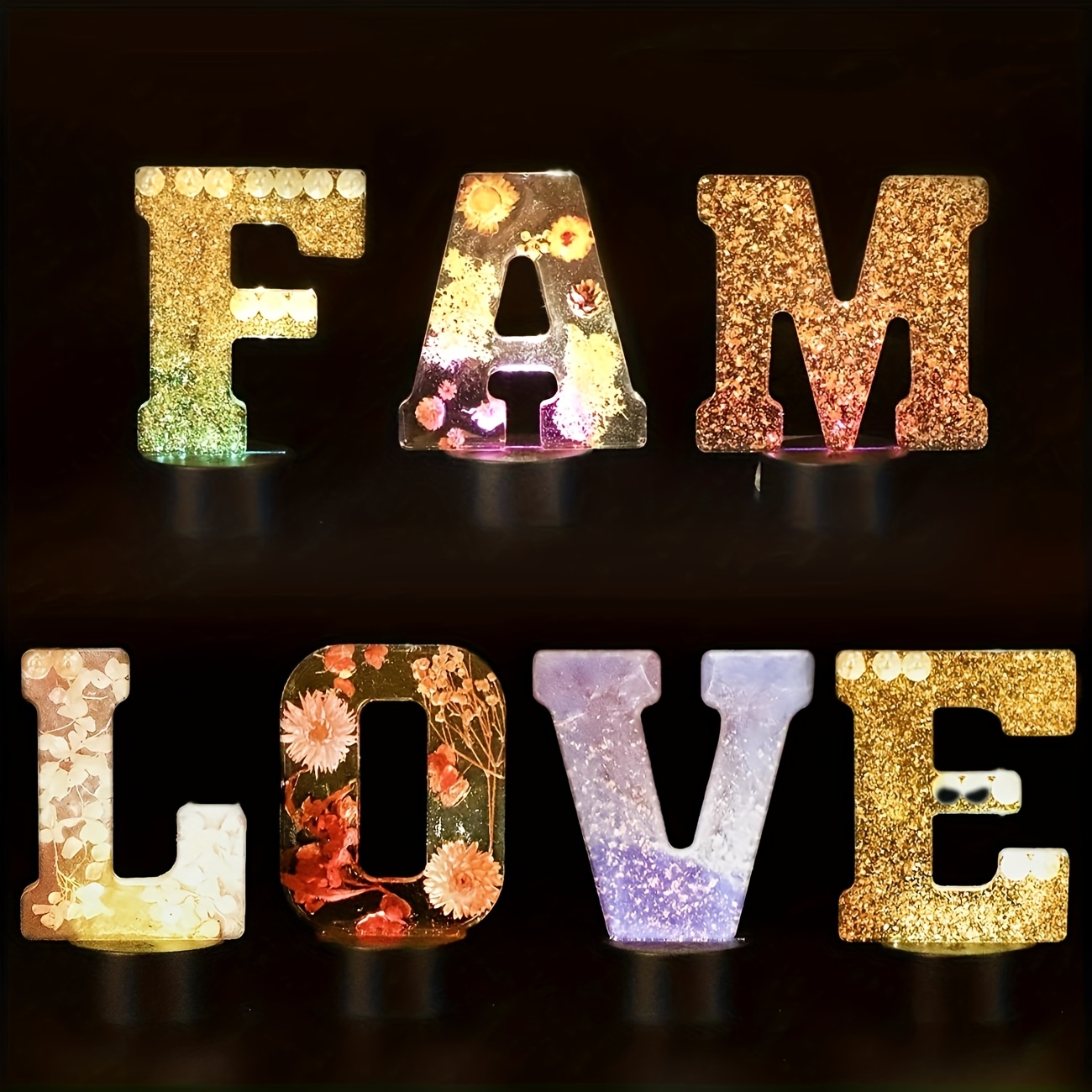 Resin Art Letters - 7-Inch Large Letter Resin Mold, 3D
