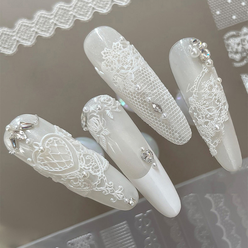 1pc Lace 3D Silicone Nail Mold - Resin Art Templates Free 评论和价格