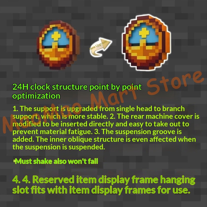 Chic Retro Pixel Art Style Sun - Resin Art Clock 评论和价格