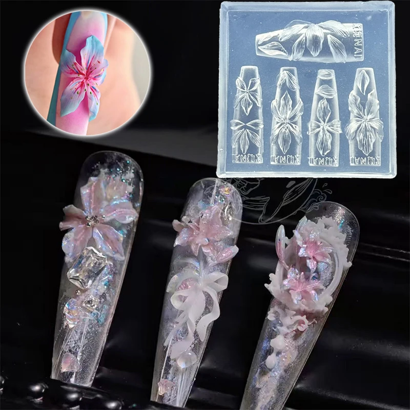 3D Flowers Nail Mold DIY Silic - Resin Art Templates Free 评论和价格