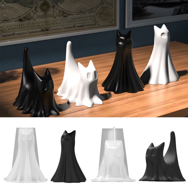 Ghost Cat Halloween Desktop Or - Resin Art Letters 评论和价格