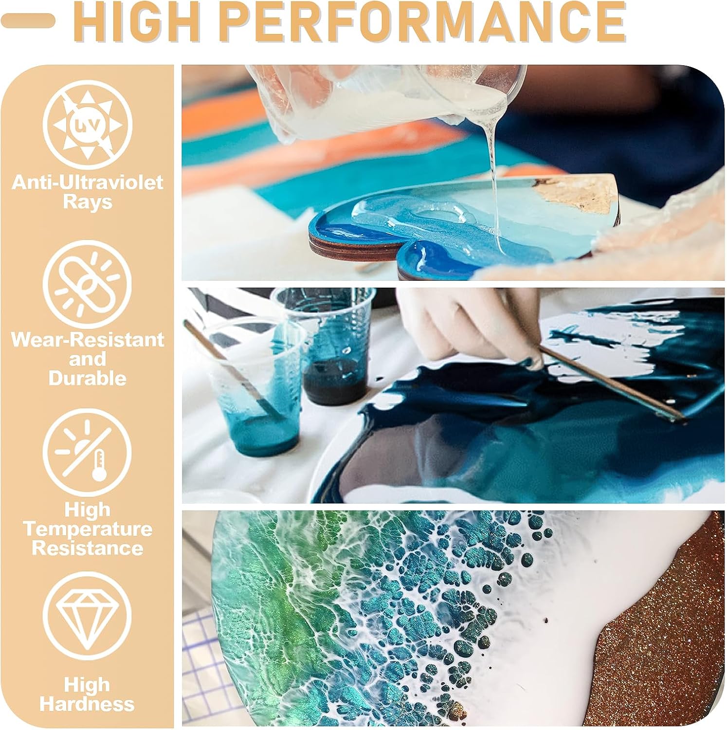 17.6oz/33.8oz AB Resin Epoxy G - Resin Art Glue 评论和价格