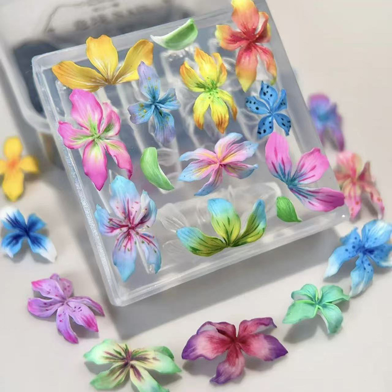 3D Flowers Nail Mold DIY Silic - Resin Art Templates Free 评论和价格