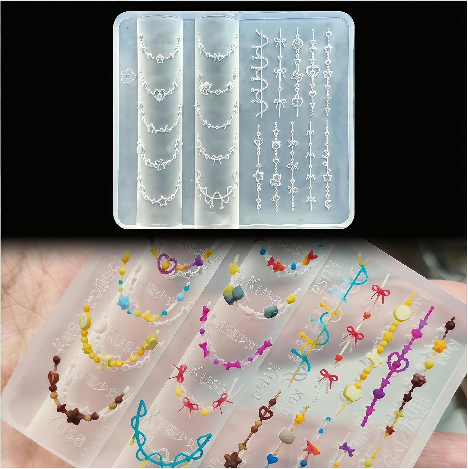 3D Bead Necklace Gel Nail Art  - Resin Art Templates Free 评论和价格