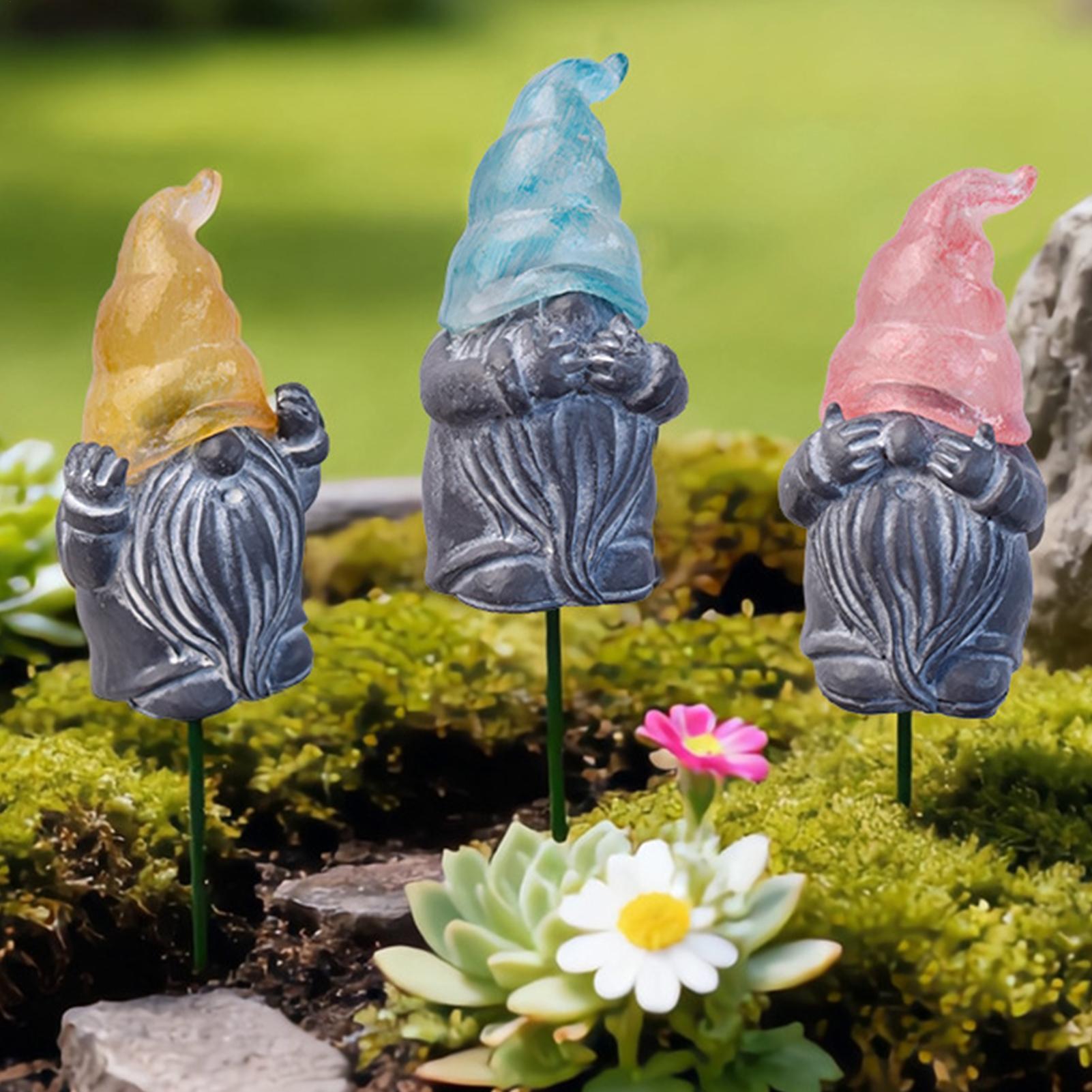 Decorative Garden Stakes 3-Pie - Resin Art With Flowers 评论和价格