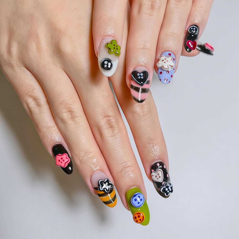 3D Buttons Nail Art Mold Silic - Resin Art Template 评论和价格