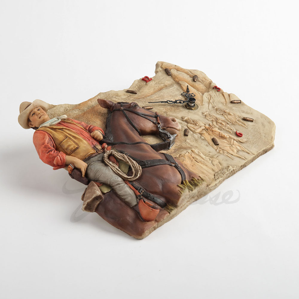 Vintage Western Cowboy Horse R - Resin Art Clock 评论和价格