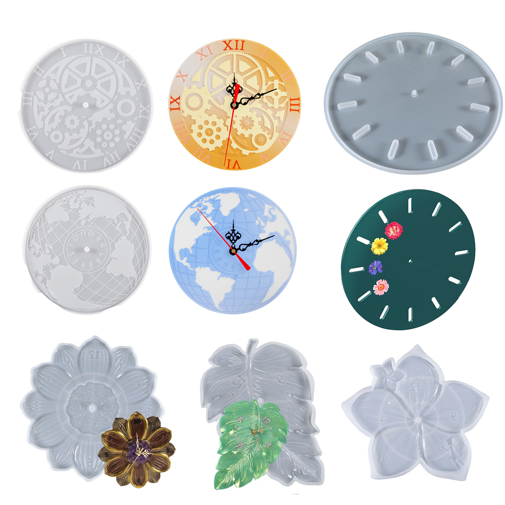 World Map Lotus Leaf Sakura Cl - Resin Art Clock 评论和价格