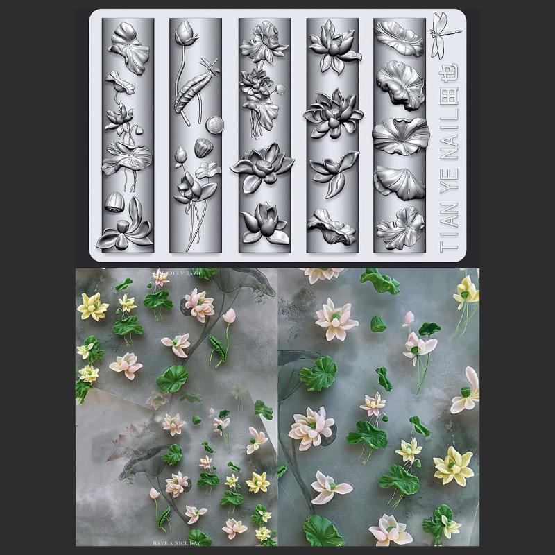 Flowers Series 3D Curved Nail  - Resin Art Templates Free 评论和价格