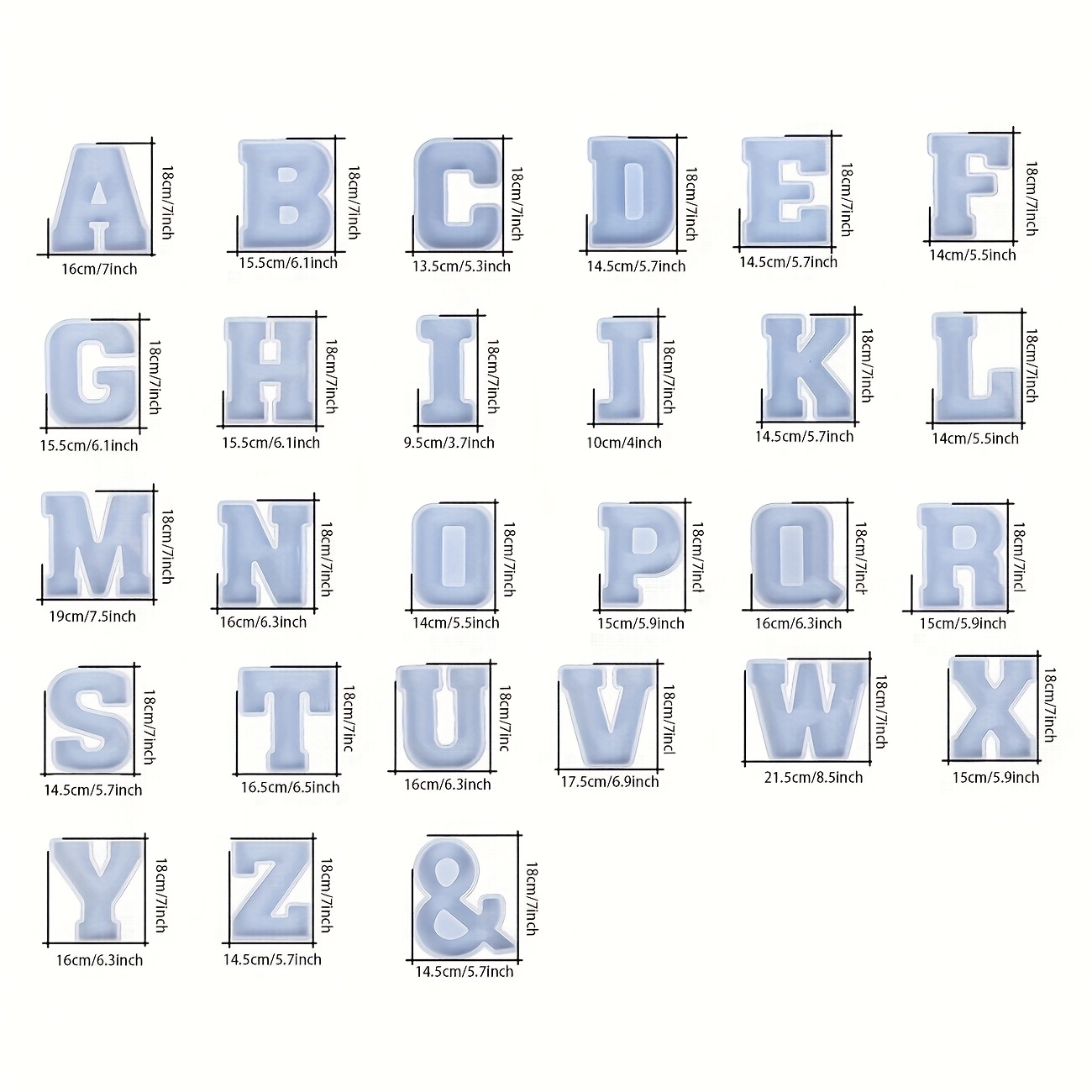 7-Inch Large Letter Resin Mold - Resin Art Letters 评论和价格