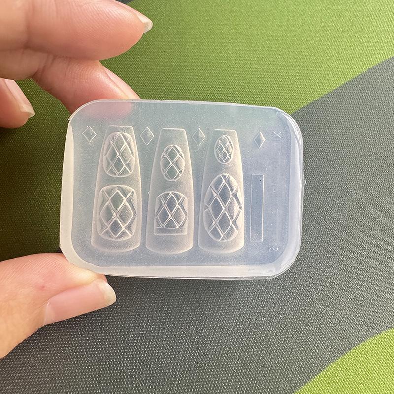 New Silicone Nails Mold Plaid  - Resin Art Templates Free 评论和价格