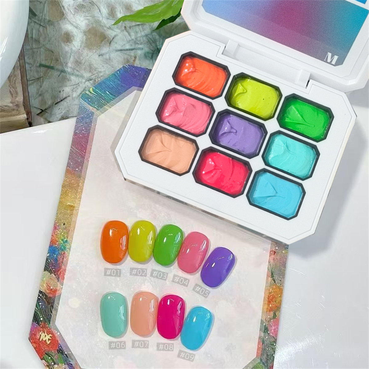 1pc 9-color Solid Nail Polish  - Resin Art Gel 评论和价格