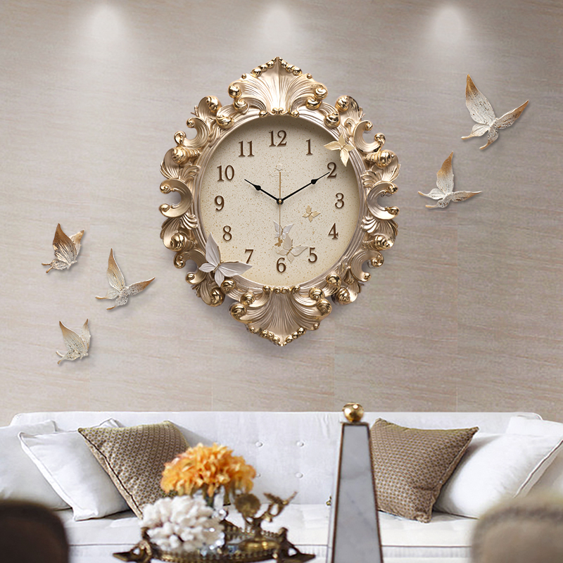 European Style Room Wall Clock - Resin Art Clock 评论和价格